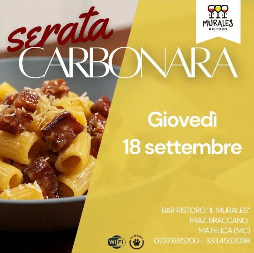 Locandina della serata carbonara